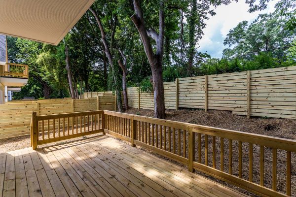 Backyard deck view